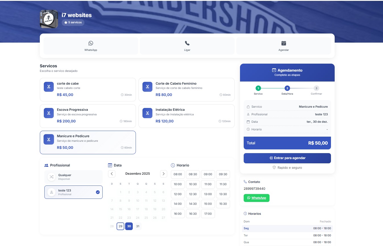 TapTime - Sistema de Agendamentos